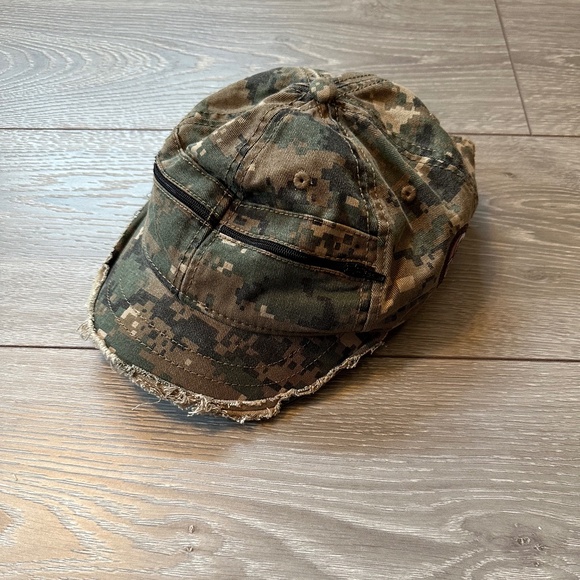 RARE Y2K Roxy Cargo Camo Distressed Cap - Picture 1 of 5